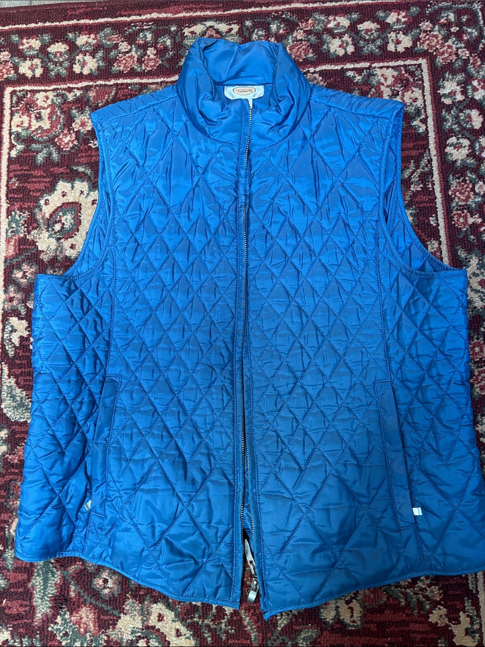 Talbots Blue Quilted Sleeveless Vest with Pockets